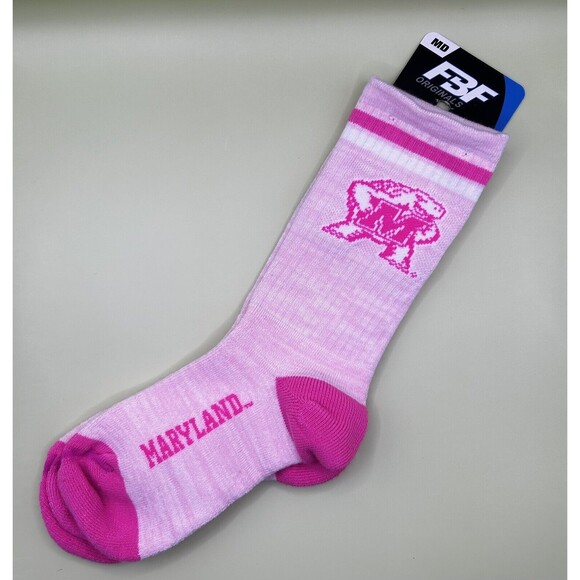 Maryland Terps Socks Hot Pink Womens Medium - Picture 1 of 3